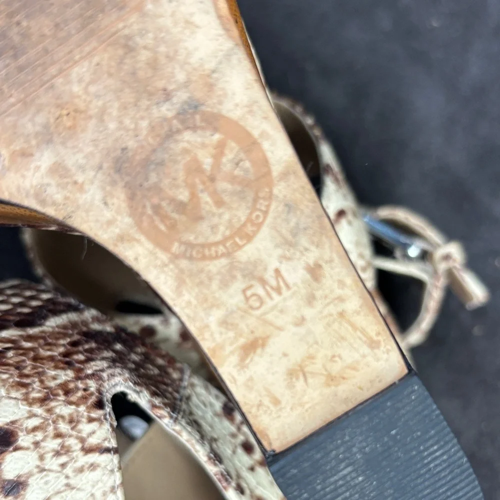 Michael Kors Snakeskin Pattern Wedge Sandals